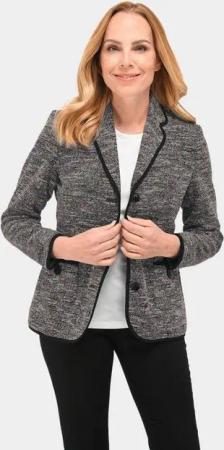 GOLDNER Blouson Bouclé-Blazer mit Kontrastpaspel