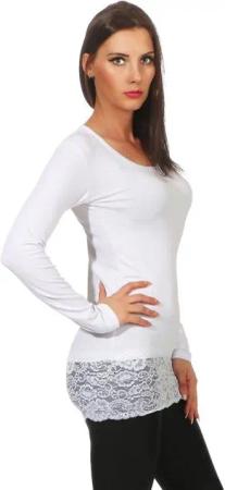 Mellice Longshirt Damen Longshirt Langarmshirt mit Spitze