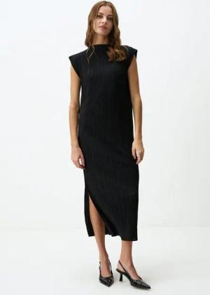 Jimmy Key Minikleid Klassisch Schwarz Midi Kleid Ärmelloses Design