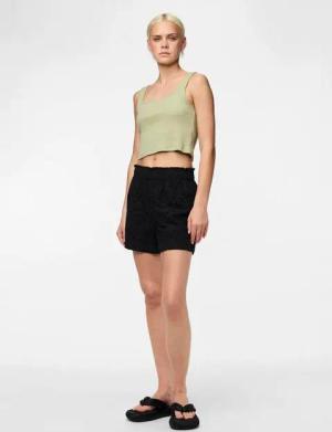 pieces Shorts PCVilde (1-tlg) Stickerei