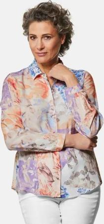 GOLDNER Langarmbluse Druckbluse aus hochwertiger Viskose
