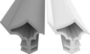 Dikara Dichtungsband Stahlzargendichtung Grau/weiß Höhe 15,2mm Breite 14,8mm Falz, TPE thermoplastisches, Antidehnungsfaden