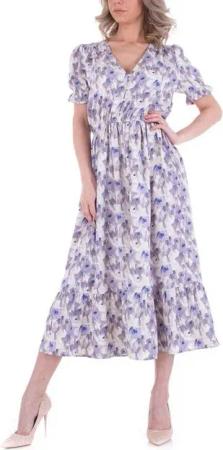 Ital-Design Sommerkleid Damen Freizeit Geblümt Sommerkleid in Lila