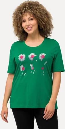 Ulla Popken T-Shirt T-Shirt Blüten Classic Rundhals Halbarm