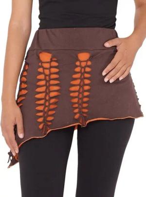 PUREWONDER Zipfelrock Rock Minirock sk273 Sommerrock mit Cut-Out-Flechtung