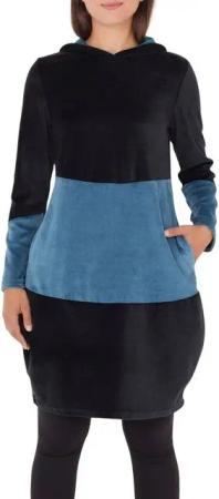 PUREWONDER Ballonkleid Winterkleid dr16 aus Samt mit Kapuze