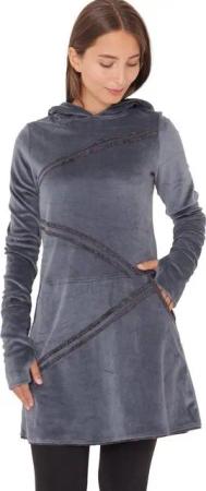 PUREWONDER Samtkleid Winterkleid dr18 mit Kapuze
