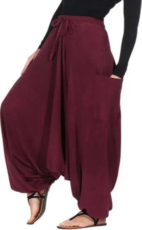 KUNST UND MAGIE Haremshose Unisex Fleecehose Thermo Haremshose Wellnesshose Boho Winter Hose