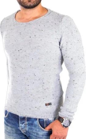 Reslad Strickpullover Reslad Strickpullover Herren Crewneck melierter Pullover RS-3105 (1-tlg) Rundhalspullover Pulli für Männer
