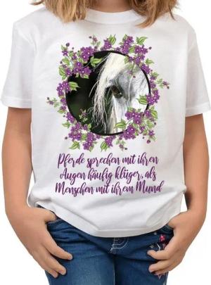 Tini - Shirts T-Shirt Mädchen Pferde Shirt Kinder Pferde Sprüche : Pferde sprechen - Augen