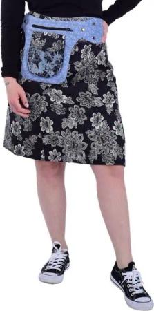 Sunsa Wickelrock Damenrock Knielang Sommerrock Wickelrock aus Baumwolle 2 Designs in 1 Wendbarer Rock, 2 Optische Designs in 1