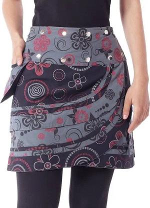 PUREWONDER Wickelrock Damen Rock mit Tasche und Schnürung sk182 Baumwolle Einheitsgröße