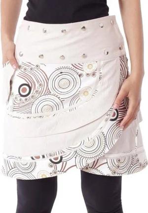 PUREWONDER Wickelrock Damen Rock mit Tasche und Schnürung sk181 Baumwolle Einheitsgröße