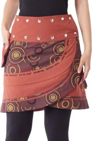 PUREWONDER Wickelrock Damen Rock mit Tasche und Schnürung sk181 Baumwolle Einheitsgröße