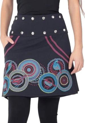 PUREWONDER Wickelrock Damen Rock mit Vögeln sk110 Baumwolle Einheitsgröße