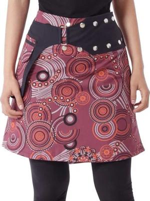 PUREWONDER Wickelrock Damen Rock mit Muster und Tasche sk195 Baumwolle Einheitsgröße