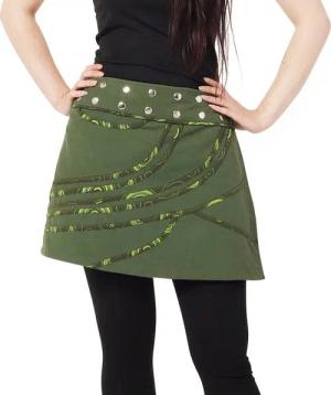 PUREWONDER Wickelrock Damen Rock mit Druckknöpfen Sk259 Baumwolle Einheitsgröße