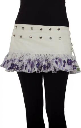 PUREWONDER Wickelrock Damen Rock mit Rüschen sk28 verstellbar