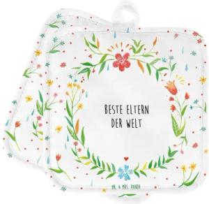 Mr. & Mrs. Panda Topflappen Eltern - Geschenk, Elternpaar, Ofenhandschuh, Mama, Mama und Papa, To, (1-tlg)