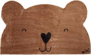 Mad about Mats Kinderteppich Filip, Motivform, Kinderteppich Spielteppich Tiermotiv, Bär Teddybär braun, 67 x 110 cm 0,9 cm hoch, weich niedlich, waschbar, rutschfest