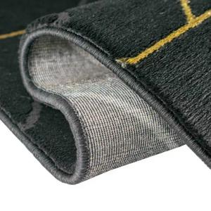 TeppichHome24 Teppich Teppich modern geometrisches Muster in schwarz gold, rechteckig