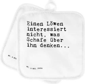 Mr. & Mrs. Panda Topflappen Einen Löwen interessiert nicht,... - Weiß - Geschenk, Spruch, Männer, (1-tlg)
