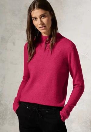 Cecil Damen Pullover mit Stehkragen in Rot, Gr: XL