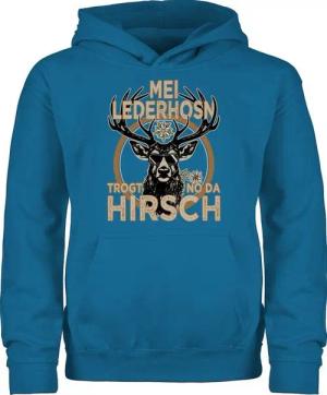 Shirtracer Hoodie Trachten Outfit Lederhose Spruch Trägt der Hirsch Mode für Oktoberfest Kinder Outfit