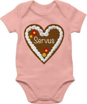 Shirtracer Shirtbody Lebkuchenherz Servus Mode für Oktoberfest Baby Outfit