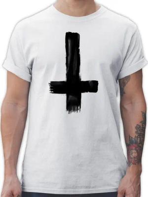 Shirtracer T-Shirt Umgedrehtes Kreuz Vintage Symbol und Zeichen Outfit