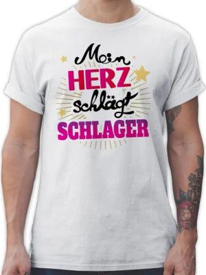Shirtracer T-Shirt Mein Herz schlägt Schlager Outfit Schlagerparty I Schlager Party Outfit