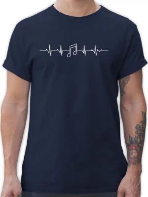 Shirtracer T-Shirt Herzschlag Musik Note Symbol und Zeichen Outfit