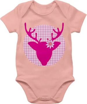 Shirtracer Shirtbody Hirsch Edelweiß Mode für Oktoberfest Baby Outfit