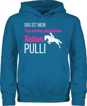 Shirtracer Hoodie Mein ich würde jetzt lieber Reiten Pulli weiß Pferd
