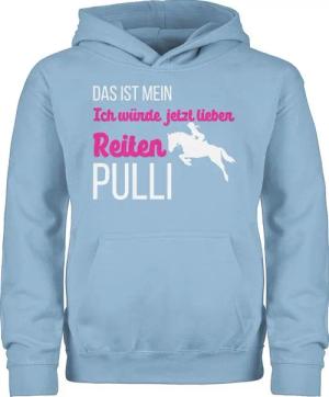 Shirtracer Hoodie Mein ich würde jetzt lieber Reiten Pulli weiß Pferd