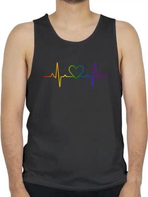 Shirtracer Tanktop Herzschlag Regenbogen Pride LGBT Kleidung