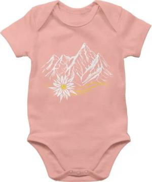 Shirtracer Shirtbody Edelweiß Berge Wandern Wanderlust Berg ruft Alpen Mode für Oktoberfest Baby Outfit