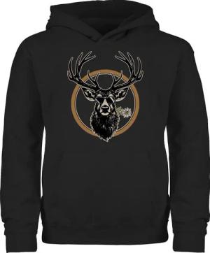 Shirtracer Hoodie Cooler Hirsch Hirschgeweih Jäger Mode für Oktoberfest Kinder Outfit