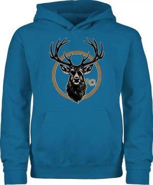 Shirtracer Hoodie Cooler Hirsch Hirschgeweih Jäger Mode für Oktoberfest Kinder Outfit