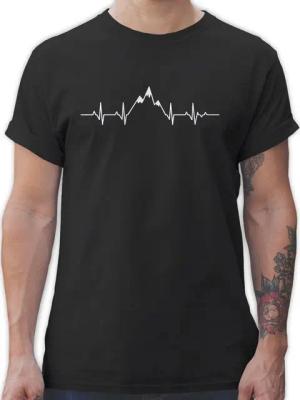 Shirtracer T-Shirt Herzschlag Berge Symbol und Zeichen Outfit