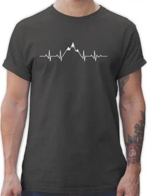 Shirtracer T-Shirt Herzschlag Berge Symbol und Zeichen Outfit