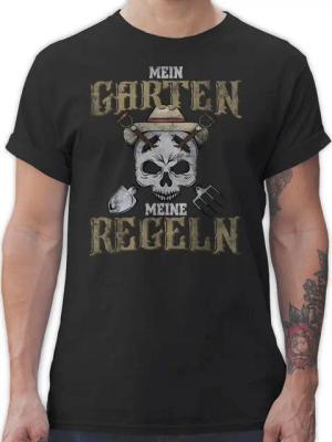 Shirtracer T-Shirt Mein Garten Meine Regeln - Vintage Totenkopf Hobby Outfit