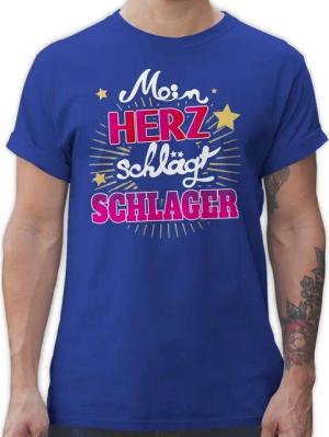 Shirtracer T-Shirt Mein Herz schlägt Schlager Schlager Party Outfit