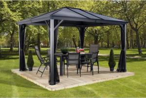 Sojag Pavillon Ventura anthrazit Stahl B/H/L: ca. 296x260x296 cm