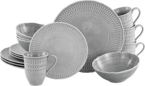 CreaTable Kombiservice Sofia grau Porzellan 16 tlg.