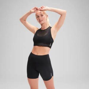 Graues FLU3NTE Mesh-Cropped-Top