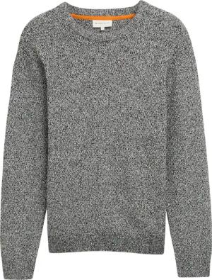 TOM TAILOR Herren Strickpullover mit Struktur, schwarz, Meliert, Gr. L