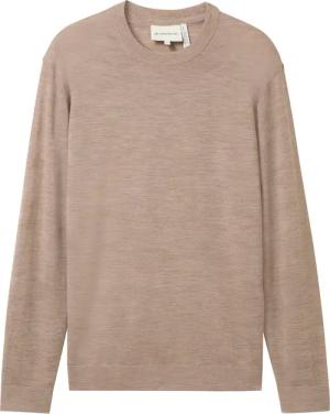 TOM TAILOR Herren Strickpullover aus Merinowolle, braun, Meliert, Gr. XXL