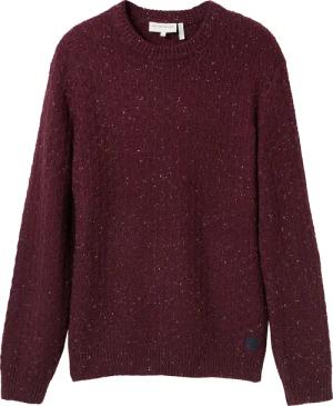 TOM TAILOR Herren Strickpullover mit Struktur, lila, Meliert, Gr. XL