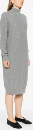 Peserico - Sequinned Midi Dress - Größe 42 - grau